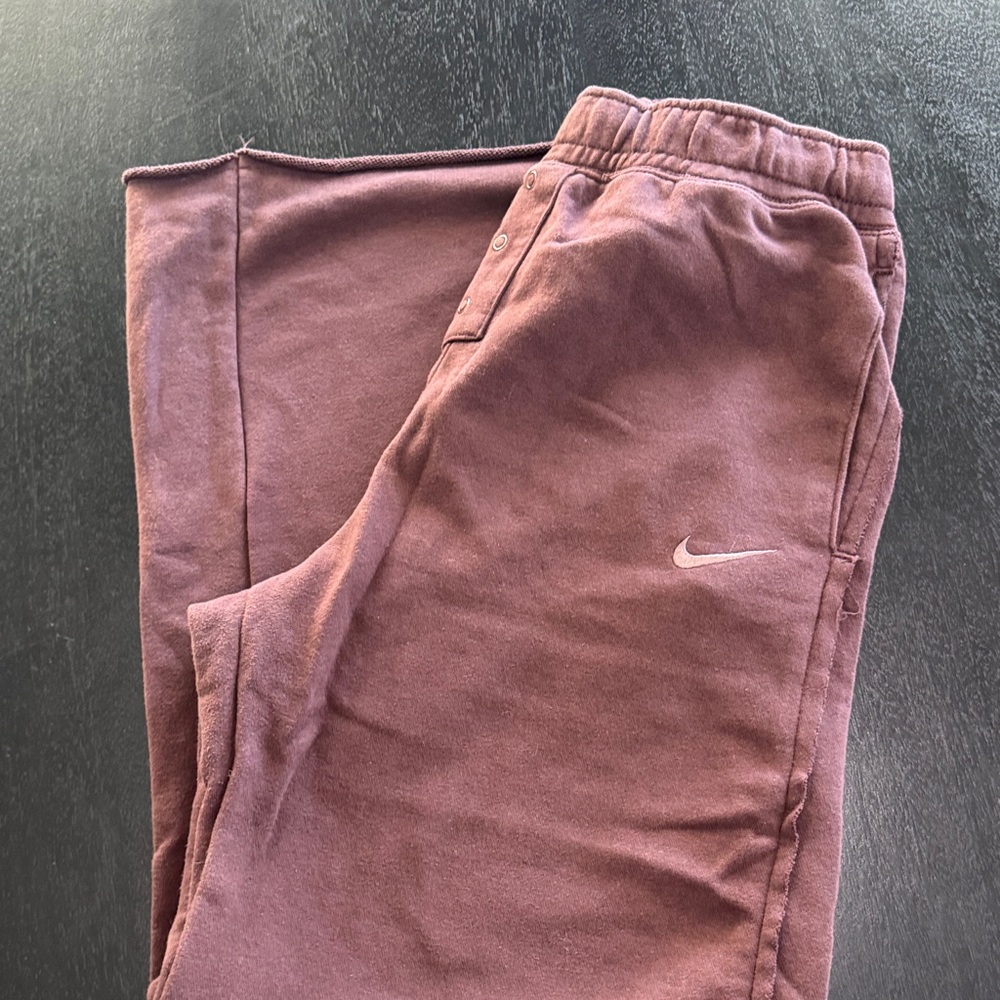 Nike Wide Leg Jumpsuit Pants in Dusty Mauve/Brown